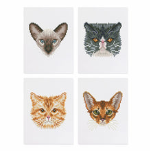 Foto laden in Gallery viewer, 4 Mini Diamond Paintings - Katten set