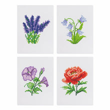 Foto laden in Gallery viewer, 4 Mini Diamond Paintings - Bloemenset