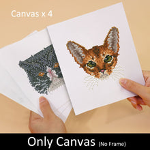 Foto laden in Gallery viewer, 4 Mini Diamond Paintings - Katten set