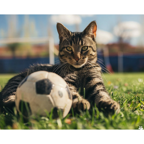 Kat met voetbal