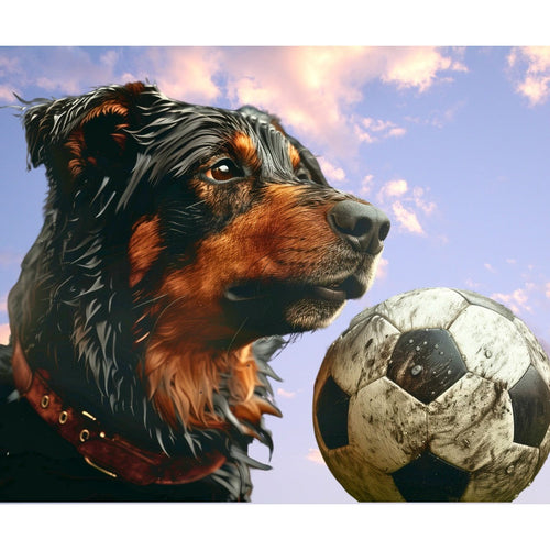 Hond met voetbal