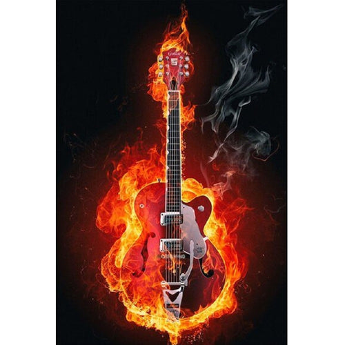 Gitaar in brand