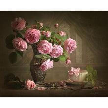 Foto laden in Gallery viewer, Roze rozen | Schilderen op nummer
